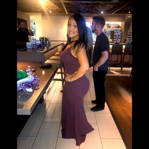 Purple spaghetti strap maxi dress